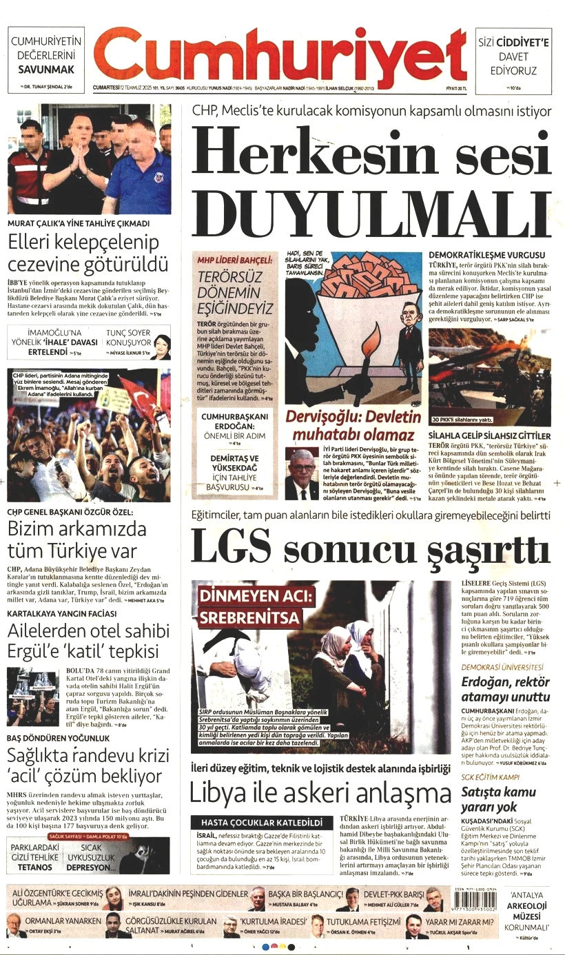 Tarihi Günü Gazeteler Nasıl Gördü? Terör Örgütü PKK'nın Silah Bırakması Manşetlerde - Resim: 4